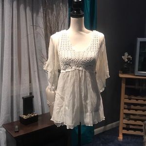 Ivory and crochet top